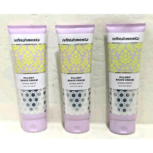 Lot of 3 Refreshments Pillowy Shave Cream Citrus Spritz 4.5oz New & Sealed